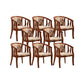 Solid Wood Frame Dining Chairs Dining Arm Chair for Dining Room Brown Yellow 8 Piece Set Clearhalo 'Dining Chairs' 'Dining Tables & Seating' 'dining_chair' 'furn' 'furn_dining_chair' 'Furniture' 'Kitchen & Dining Furniture' 7477375
