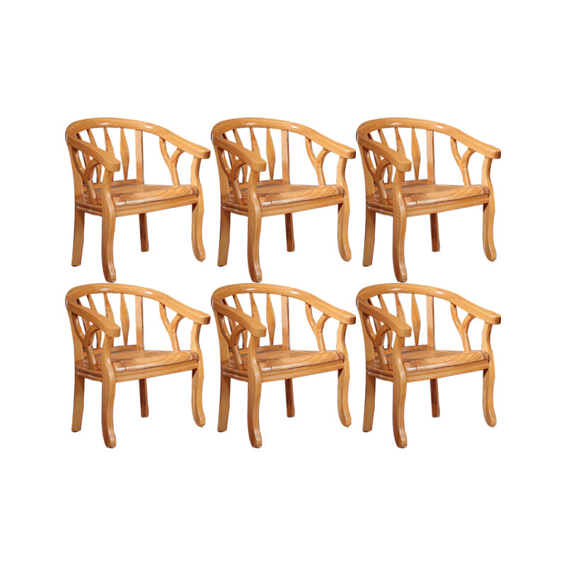Solid Wood Frame Dining Chairs Dining Arm Chair for Dining Room Wood 6 Piece Set Clearhalo 'Dining Chairs' 'Dining Tables & Seating' 'dining_chair' 'furn' 'furn_dining_chair' 'Furniture' 'Kitchen & Dining Furniture' 7477380