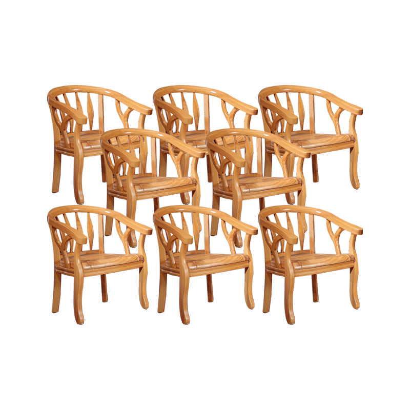Solid Wood Frame Dining Chairs Dining Arm Chair for Dining Room Wood 8 Piece Set Clearhalo 'Dining Chairs' 'Dining Tables & Seating' 'dining_chair' 'furn' 'furn_dining_chair' 'Furniture' 'Kitchen & Dining Furniture' 7477381