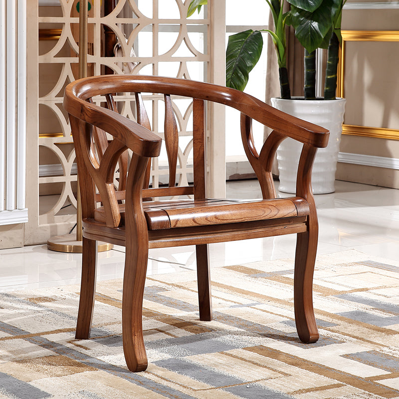 Solid Wood Frame Dining Chairs Dining Arm Chair for Dining Room Light Walnut 1 Piece Clearhalo 'Dining Chairs' 'Dining Tables & Seating' 'dining_chair' 'furn' 'furn_dining_chair' 'Furniture' 'Kitchen & Dining Furniture' 7477382