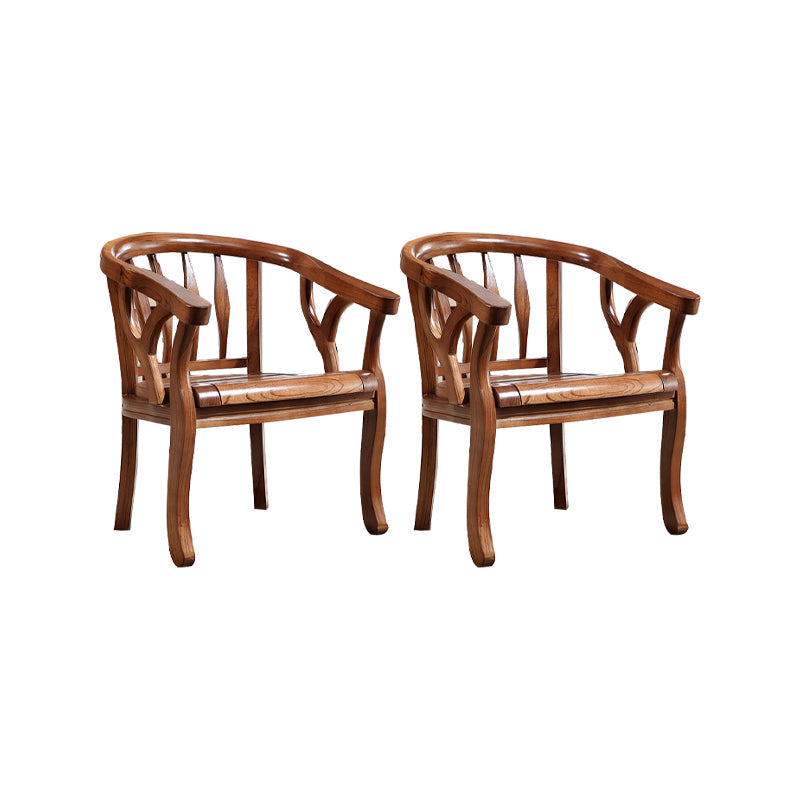 Solid Wood Frame Dining Chairs Dining Arm Chair for Dining Room Light Walnut 2 Piece Set Clearhalo 'Dining Chairs' 'Dining Tables & Seating' 'dining_chair' 'furn' 'furn_dining_chair' 'Furniture' 'Kitchen & Dining Furniture' 7477383