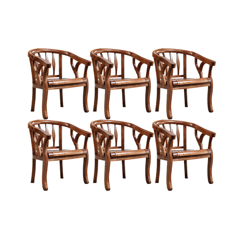 Solid Wood Frame Dining Chairs Dining Arm Chair for Dining Room Light Walnut 6 Piece Set Clearhalo 'Dining Chairs' 'Dining Tables & Seating' 'dining_chair' 'furn' 'furn_dining_chair' 'Furniture' 'Kitchen & Dining Furniture' 7477385
