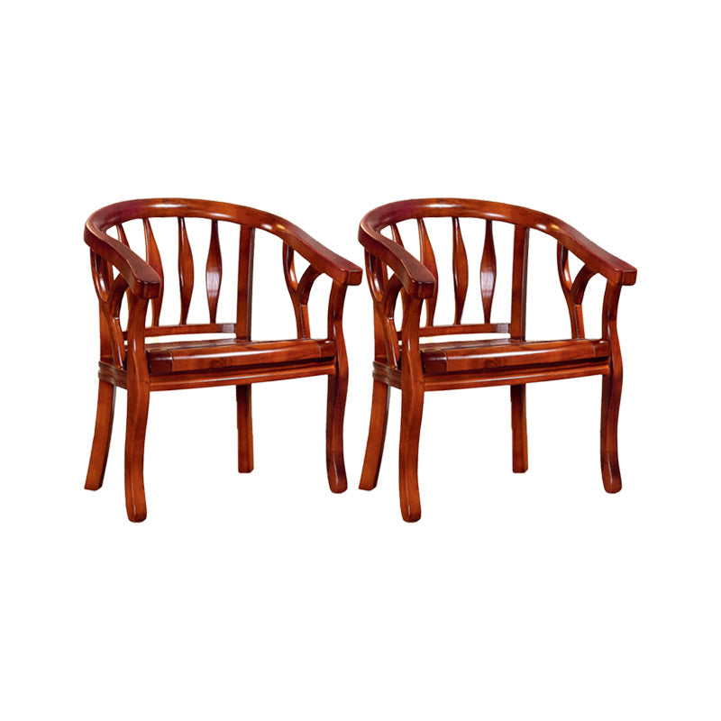 Solid Wood Frame Dining Chairs Dining Arm Chair for Dining Room Red Brown 2 Piece Set Clearhalo 'Dining Chairs' 'Dining Tables & Seating' 'dining_chair' 'furn' 'furn_dining_chair' 'Furniture' 'Kitchen & Dining Furniture' 7477388