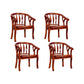 Solid Wood Frame Dining Chairs Dining Arm Chair for Dining Room Red Brown 4 Piece Set Clearhalo 'Dining Chairs' 'Dining Tables & Seating' 'dining_chair' 'furn' 'furn_dining_chair' 'Furniture' 'Kitchen & Dining Furniture' 7477389