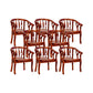 Solid Wood Frame Dining Chairs Dining Arm Chair for Dining Room Red Brown 8 Piece Set Clearhalo 'Dining Chairs' 'Dining Tables & Seating' 'dining_chair' 'furn' 'furn_dining_chair' 'Furniture' 'Kitchen & Dining Furniture' 7477391