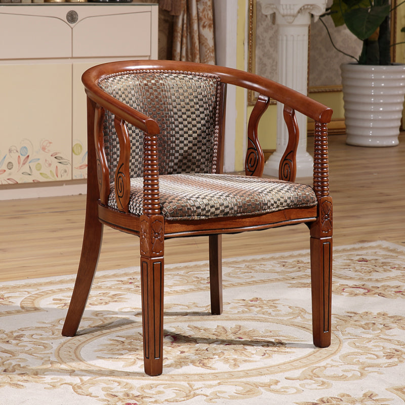 Solid Wood Frame Dining Chairs Dining Arm Chair for Dining Room Dark Brown 1 Piece Clearhalo 'Dining Chairs' 'Dining Tables & Seating' 'dining_chair' 'furn' 'furn_dining_chair' 'Furniture' 'Kitchen & Dining Furniture' 7477392