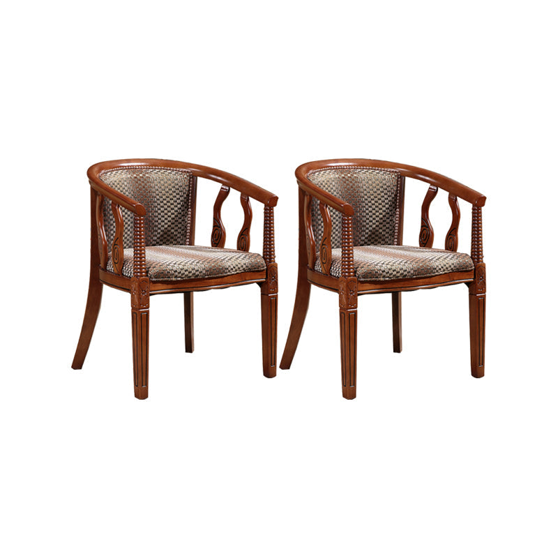 Solid Wood Frame Dining Chairs Dining Arm Chair for Dining Room Dark Brown 2 Piece Set Clearhalo 'Dining Chairs' 'Dining Tables & Seating' 'dining_chair' 'furn' 'furn_dining_chair' 'Furniture' 'Kitchen & Dining Furniture' 7477393