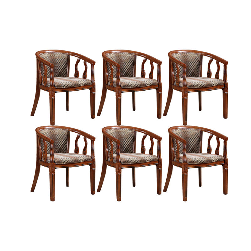 Solid Wood Frame Dining Chairs Dining Arm Chair for Dining Room Dark Brown 6 Piece Set Clearhalo 'Dining Chairs' 'Dining Tables & Seating' 'dining_chair' 'furn' 'furn_dining_chair' 'Furniture' 'Kitchen & Dining Furniture' 7477395