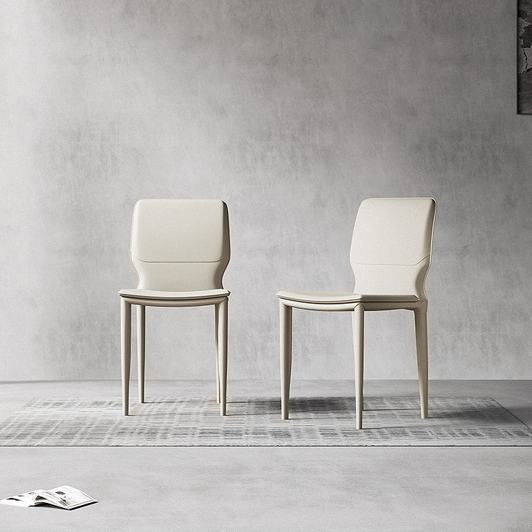 Modern Armless Chair Metal Frame Guest Chair for Dining Room