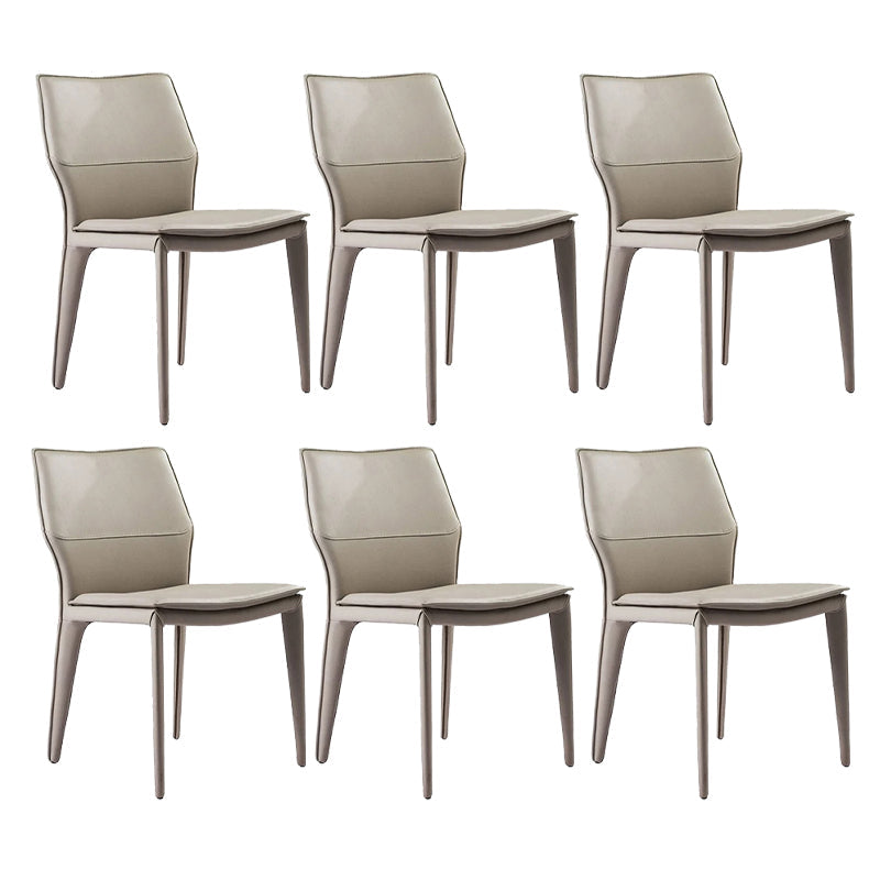 Modern Armless Chair Metal Frame Guest Chair for Dining Room