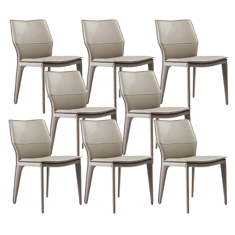 Modern Armless Chair Metal Frame Guest Chair for Dining Room
