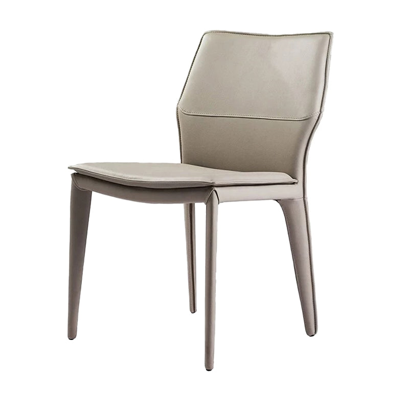 Modern Armless Chair Metal Frame Guest Chair for Dining Room