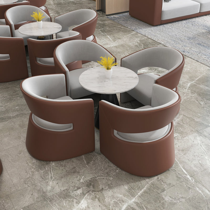 Moderne stijl armstoel faux lederen Parsons stoelen voor eetkamer