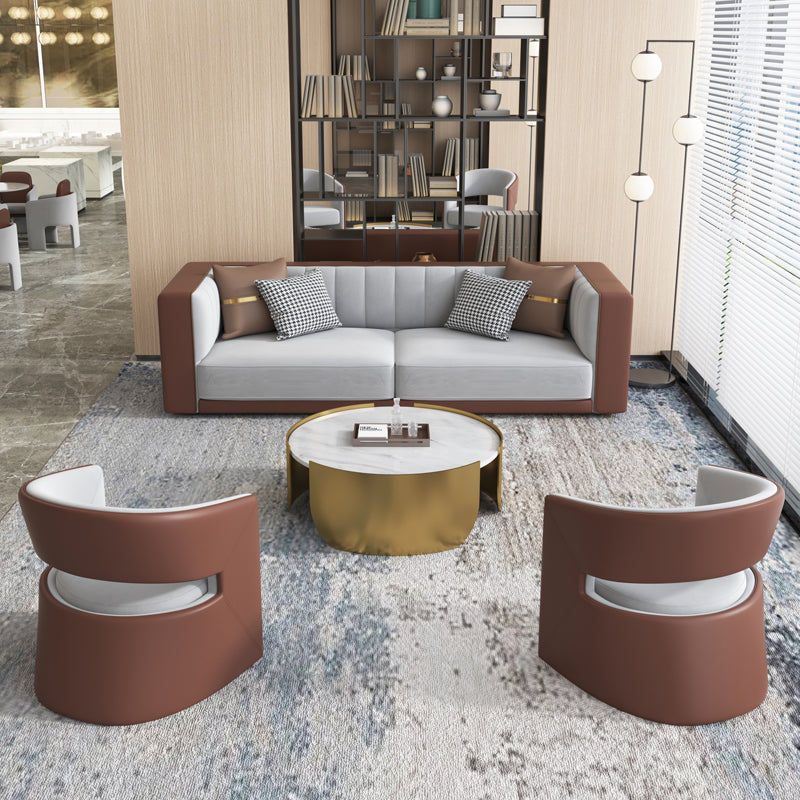 Moderne stijl armstoel faux lederen Parsons stoelen voor eetkamer