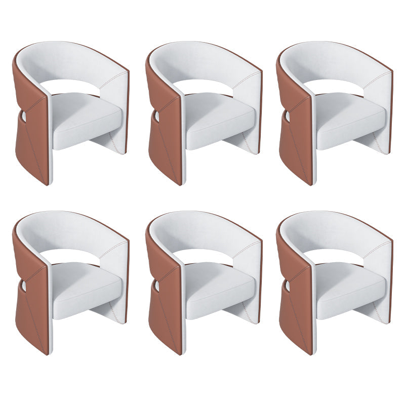 Moderne stijl armstoel faux lederen Parsons stoelen voor eetkamer