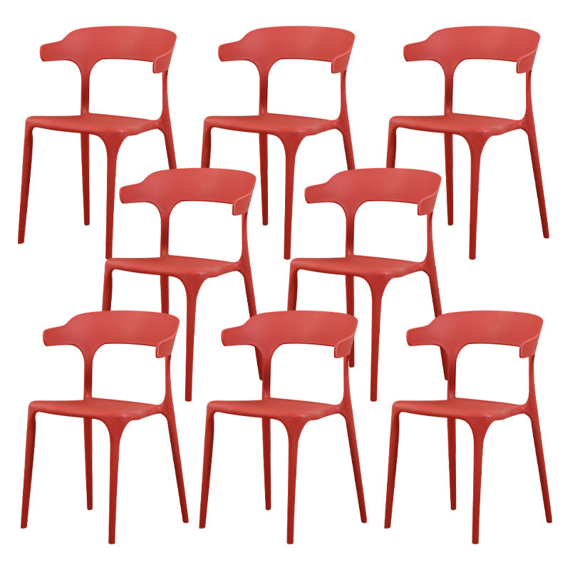 Noordse armleuning stapelbare acrylstoel met acrylpoten voor eetkamer