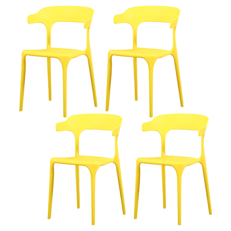 Noordse armleuning stapelbare acrylstoel met acrylpoten voor eetkamer