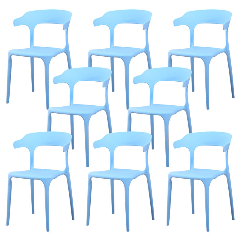 Noordse armleuning stapelbare acrylstoel met acrylpoten voor eetkamer