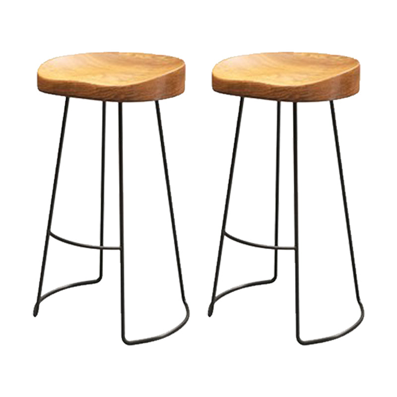 Tabouret de bar en métal de style industriel tabouret de bar sans bras avec base noire