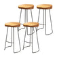 Tabouret de bar en métal de style industriel tabouret de bar sans bras avec base noire