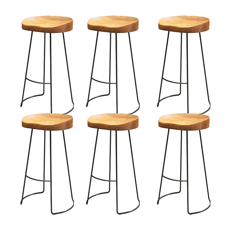 Tabouret de bar en métal de style industriel tabouret de bar sans bras avec base noire