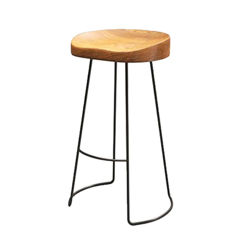 Tabouret de bar en métal de style industriel tabouret de bar sans bras avec base noire