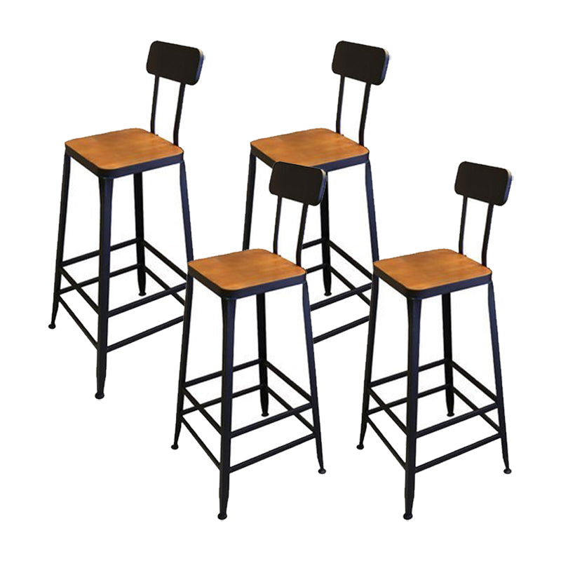 Tabouret de bar en métal de style industriel tabouret de bar sans bras avec base noire