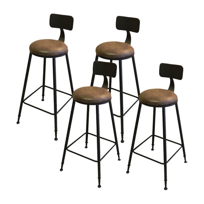 Tabouret de bar en métal de style industriel tabouret de bar sans bras avec base noire