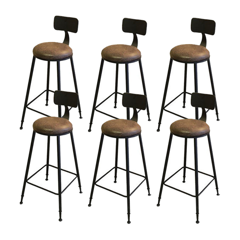 Tabouret de bar en métal de style industriel tabouret de bar sans bras avec base noire