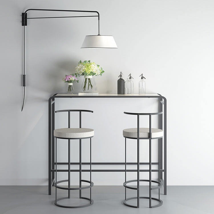 Modern Bar Dining Table Rectangle Indoor Bar Stool Table with Footrest Clearhalo 'Bar Furniture' 'Bar Tables' 'bar_tables' 'furn' 'furn_bar_tables' 'Furniture' 'Kitchen & Dining Furniture' 7477871