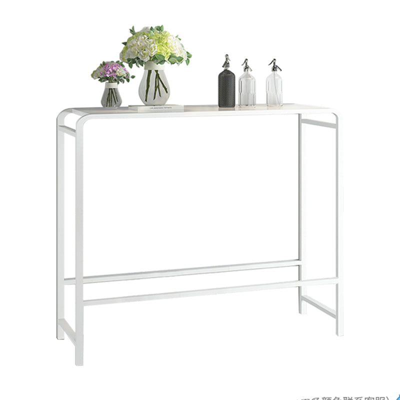 Modern Bar Dining Table Rectangle Indoor Bar Stool Table with Footrest White Without Chairs Clearhalo 'Bar Furniture' 'Bar Tables' 'bar_tables' 'furn' 'furn_bar_tables' 'Furniture' 'Kitchen & Dining Furniture' 7477875