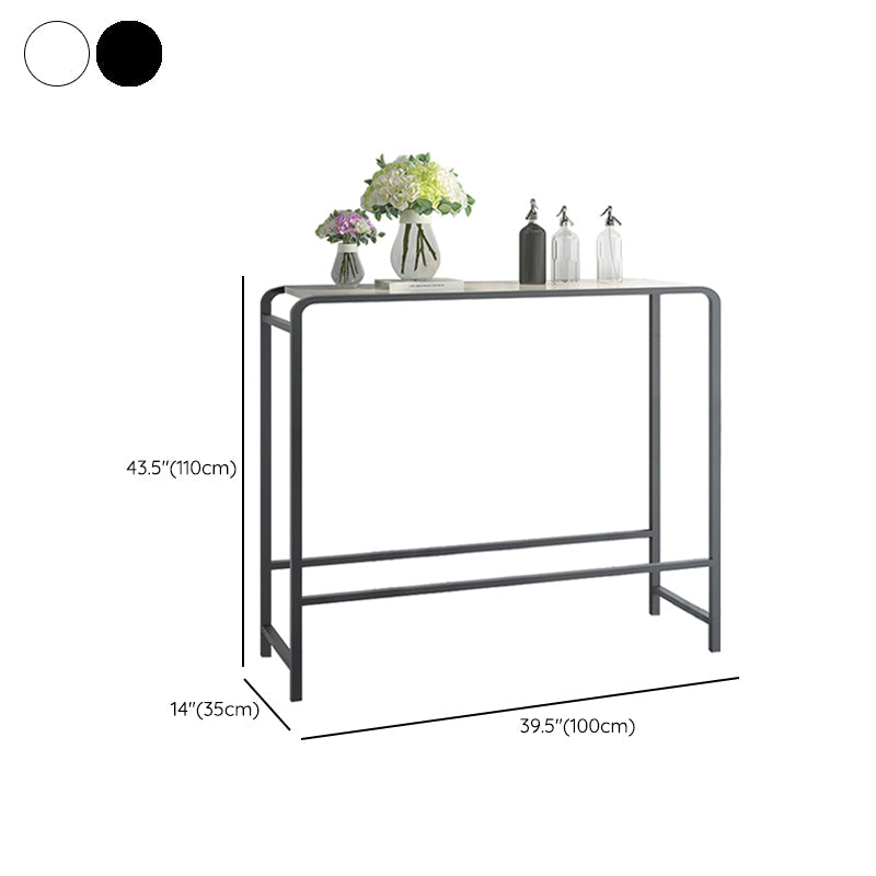 Modern Bar Dining Table Rectangle Indoor Bar Stool Table with Footrest Clearhalo 'Bar Furniture' 'Bar Tables' 'bar_tables' 'furn' 'furn_bar_tables' 'Furniture' 'Kitchen & Dining Furniture' 7477879