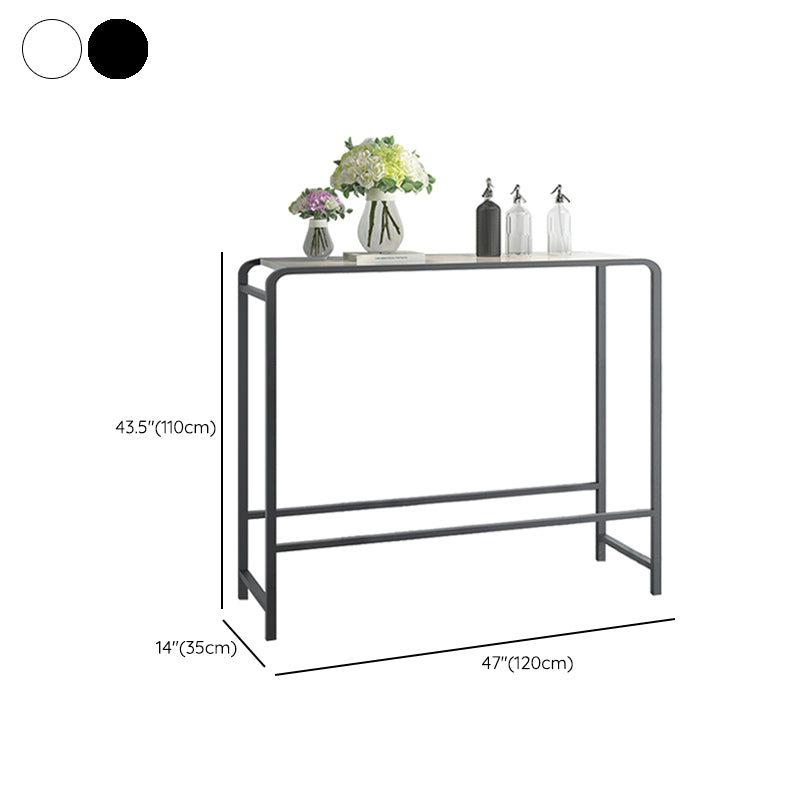 Modern Bar Dining Table Rectangle Indoor Bar Stool Table with Footrest Clearhalo 'Bar Furniture' 'Bar Tables' 'bar_tables' 'furn' 'furn_bar_tables' 'Furniture' 'Kitchen & Dining Furniture' 7477880