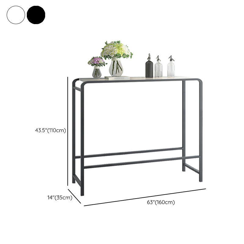 Modern Bar Dining Table Rectangle Indoor Bar Stool Table with Footrest Clearhalo 'Bar Furniture' 'Bar Tables' 'bar_tables' 'furn' 'furn_bar_tables' 'Furniture' 'Kitchen & Dining Furniture' 7477882