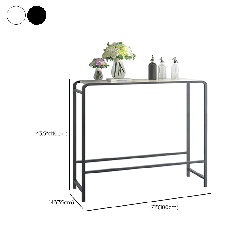 Modern Bar Dining Table Rectangle Indoor Bar Stool Table with Footrest Clearhalo 'Bar Furniture' 'Bar Tables' 'bar_tables' 'furn' 'furn_bar_tables' 'Furniture' 'Kitchen & Dining Furniture' 7477883