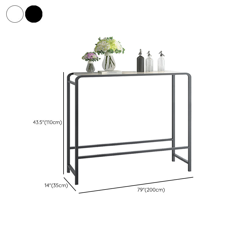 Modern Bar Dining Table Rectangle Indoor Bar Stool Table with Footrest Clearhalo 'Bar Furniture' 'Bar Tables' 'bar_tables' 'furn' 'furn_bar_tables' 'Furniture' 'Kitchen & Dining Furniture' 7477884