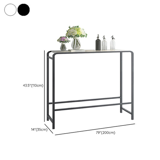 Mesa de comedor de bar moderna Mesa de taburete de bar rectángulo de interiores con reposapiés