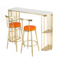 Glam Style Bar Dining Table Faux Marble Bar Stool Table with Storage