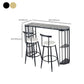 Glam Style Bar Dining Table Faux Marble Bar Stool Table with Storage