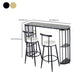 Glam Style Bar Dining Table Faux Marble Bar Stool Table with Storage