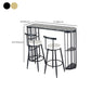 Glam Style Bar Dining Table Faux Marble Bar Stool Table with Storage