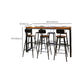 Table de salle à manger de bar de style industriel, tabouret de bar en bois massif avec base noire