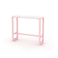 Glam Rectangle Bar Stool Table White Top Pub Table with Pink Base 47.2"L x 15.7"W x 41.3"H Faux Marble Without Chairs Clearhalo 'Bar Furniture' 'Bar Tables' 'bar_tables' 'furn' 'furn_bar_tables' 'Furniture' 'Kitchen & Dining Furniture' 7477936