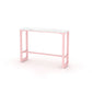 Glam Rectangle Bar Stool Table White Top Pub Table with Pink Base 55.1"L x 15.7"W x 41.3"H Faux Marble Without Chairs Clearhalo 'Bar Furniture' 'Bar Tables' 'bar_tables' 'furn' 'furn_bar_tables' 'Furniture' 'Kitchen & Dining Furniture' 7477937