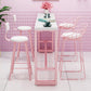 Glam Rectangle Bar Stool Table White Top Pub Table with Pink Base Clearhalo 'Bar Furniture' 'Bar Tables' 'bar_tables' 'furn' 'furn_bar_tables' 'Furniture' 'Kitchen & Dining Furniture' 7477941