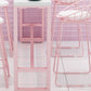 Glam Rectangle Bar Stool Table White Top Pub Table with Pink Base Clearhalo 'Bar Furniture' 'Bar Tables' 'bar_tables' 'furn' 'furn_bar_tables' 'Furniture' 'Kitchen & Dining Furniture' 7477946