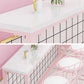 Glam Rectangle Bar Stool Table White Top Pub Table with Pink Base Clearhalo 'Bar Furniture' 'Bar Tables' 'bar_tables' 'furn' 'furn_bar_tables' 'Furniture' 'Kitchen & Dining Furniture' 7477948