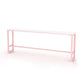 Glam Rectangle Bar Stool Table White Top Pub Table with Pink Base 110.2"L x 15.7"W x 41.3"H Wood Without Chairs Clearhalo 'Bar Furniture' 'Bar Tables' 'bar_tables' 'furn' 'furn_bar_tables' 'Furniture' 'Kitchen & Dining Furniture' 7477959