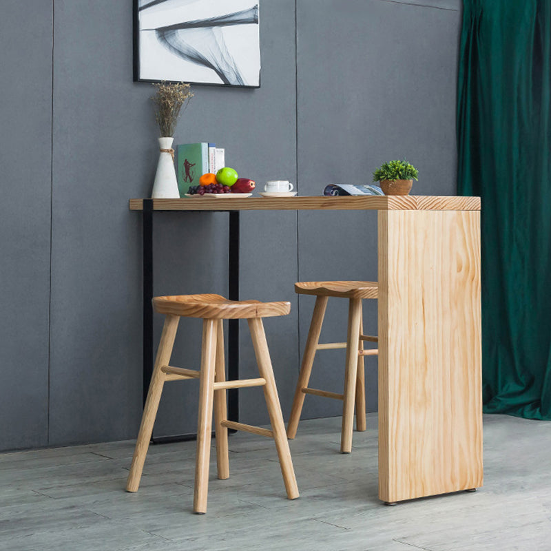Modern Pub Height Dining Table Natural Wood Counter Height Table