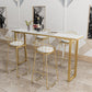 Indoor Contemporary Bar Dining Table Rectangle Faux Marble Bar Table Clearhalo 'Bar Furniture' 'Bar Tables' 'bar_tables' 'furn' 'furn_bar_tables' 'Furniture' 'Kitchen & Dining Furniture' 7477998